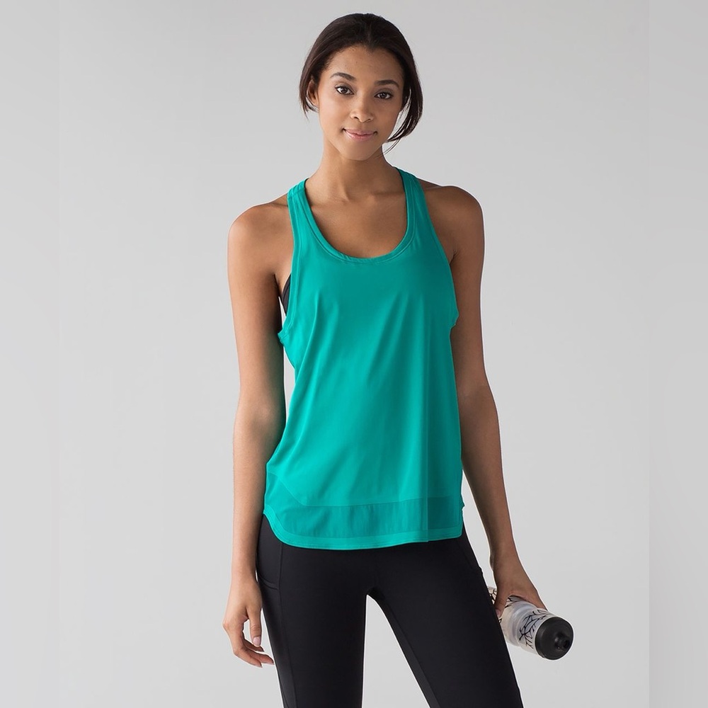 Lululemon Smooth Stride Tank (UV Protection) Viridian Green - Size 10